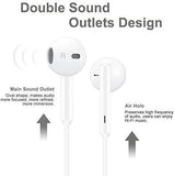 MUXITEK Earphones Headphone with Microphone and Volume Control, Compatible with iPhone 11/11Pro/11Pro Max/Xs/XS Max/XR/X/8/8 Plus/7 and iOS 10/11/12 (White)