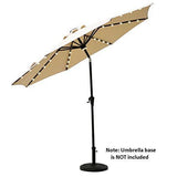 C-Hopetree 9' Solar LED Lighted Outside Patio Market Umbrella for Outdoor Table Balcony Garden Deck Poolside with Tilt, Navy Blue