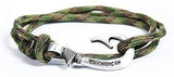 Chasing Fin Adjustable Bracelet 550 Military Paracord with Fish Hook Pendant