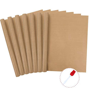 BAKHUK 7 Pack Teflon Sheet Heat Press Resistant Non-Stick Transfers Baking Mats 16" x 24" + 1 Silicone Brush (7 pcs)