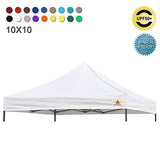 ABCCANOPY Pop Up Canopy Replacement Top Cover 100% Waterproof Choose 18+ Colors (Top White)