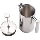 MIRA Stainless Steel French Press Coffee Maker | Double Walled Insulated Coffee & Tea Brewer Pot & Maker | Keeps Brewed Coffee or Tea Hot | 34 Oz (1000 ml) with 3 Extra Filters