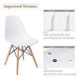 Furmax Pre Assembled Modern Style Dining Chair Mid Century Modern DSW Chair, Shell Lounge Plastic Chair for Kitchen, Dining, Bedroom, Living Room Side Chairs (White)