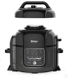 Ninja Foodi 7-in-1 Programmable Pressure Fryer, Slow Multi Cooker with TenderCrisp Technology, 5 Pot, 3-qt. Air Fry Basket (OP101), 5-Quart, Black/Gray