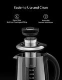 Electric Kettle, Willsence Electric Tea Kettle Stainless Steel Glass Boiler Hot Water Tea Heater with Temperature Control LCD Display, Removable Tea Infuser, 1.7 L, 1200W (Glass)