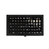 JackCubeDesign Jewelry Ring Display Organizer Storage Box Case Tray Holder with 72 Slot Ring Display(Black, Inside Black Velvet, 14.7 x 8.3 x 1.97 inches)- :MK248A