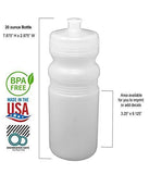 Rolling Sands 20 Ounce Sports Water Bottles 24 Pack, BPA-Free, Made in USA, Dishwasher Safe