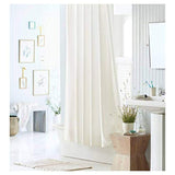 LiBa Mildew Resistant Fabric Shower Curtain Waterproof/Water-Repellent & Antibacterial, 72x72 - White