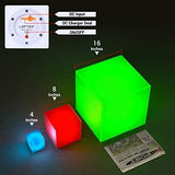 LED Light Cube LOFTEK : 4-inch RGB 16 Colors Cool Cube Lights with Remote Control, MCU Tesseract Mood Lamp, IP65 Waterproof and USB Charging Beside Desk Lamp,Perfect for Kids Nursery and Toys