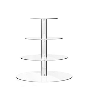 TWING 4 Tier Round Acrylic Cupcake Display Stand,Weeding Party Dessert Stand Tree Tower -Clear Display Holder Tree