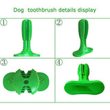 Wisedom Dog Toothbrush Stick-Puppy Dental Care Brushing Stick Effective Doggy Teeth Cleaning Massager Nontoxic Natural Rubber Bite Resistant Chew Toys for Dogs Pets (Green-Small)
