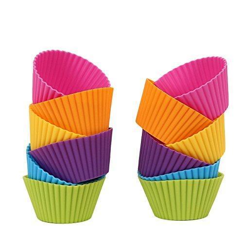 Mango Spot Silicone Baking Cups, Cupcake Liners, Truffle Cups - 12 Pack, 6 Colors