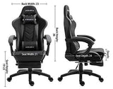 Dowinx Gaming Chair Ergonomic Racing Style Recliner with Massage Lumbar Support, Office Armchair for Computer PU Leather E-Sports Gamer Chairs with Retractable Footrest (Black&Purple)