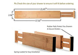TILEMALL Bamboo Kitchen Drawer Dividers Drawer Organizers Expandable Drawer Dividers Wood Desk Drawer Organizers, Tray Organizer for Kitchen, Baby Drawer, Bathroom, Bedroom, Office or Dresser