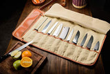 EVERPRIDE Chef Knife Roll Bag | Durable Knife Carrier Stores 10 Knives PLUS Zipper for Culinary Tools | Portable Chef Knife Case w/Many Slots, Handle & Shoulder Strap | Knives Not Included