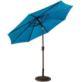 Sundale Outdoor 10 Feet Aluminum Market Umbrella Table Umbrella with Crank and Push Button Tilt for Patio, Garden, Deck, Backyard, Pool, 8 Steel Ribs (Lake Blue)