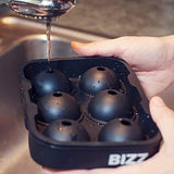 Bizz Silicone Ice Molds (2-Tray Set) Sphere and Cube Combination, Flexible, Reusable, BPA Free, Easy to Freeze, Remove Contents, Whiskey, Bourbon, Cocktail or Drink Use