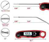 A ALPS Oven Safe Leave in Meat Thermometer, Dual Probe Instant Read Food Meat Thermometer Digital with Alarm Function for Cooking, BBQ, Smoker and Grill (Black)
