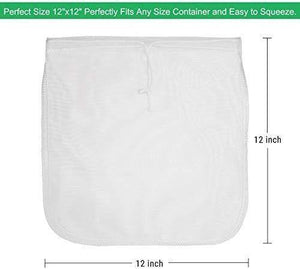 Vemingo Nut Milk Bag 12"x12" Strainer Bag Reusable Milk Sack for Almond Milk, Cashew Milk, Juice, Cheese, Coffee, Tea, Food Strainer 2 Pack