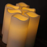 Set of 6 Outdoor 3x6 Waterproof Resin Candles with Timer and Remote and C Batteries Included