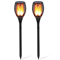 Solar Lights Outdoor Waterproof Dancing Flickering Flames Torches Lights 96 LED Landscape Decoration Lighting Dusk to Dawn Auto On/Off Solar Security Spotlight for Garden, Patio, Yard, Driveway-2 Pack