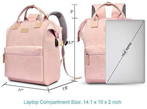 BRINCH Laptop Backpack 15.6 Inch Wide Open Computer Backpack Laptop Bag College Rucksack Water Resistant Business Travel Backpack Multipurpose Casual Daypack with USB Charging Port for Women Men,Black