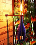 YTE Tiki Torch Kit Wine Bottle With Wicks Brass,DIY Home Decor Kit,Tiki Bar Lighting,Glass Bottle Light for Outdoor Garden Lighting Party