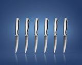 Ashlar Steak Knives Set of 6 Serrated Stainless Steel Dishwasher Safe Ideal Family Dinner Kitchen Set Premium Full Edge Serration Rust Resistant