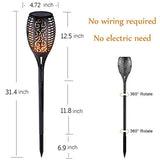 IOO Solar Torch Lights Outdoor Waterproof Dancing Flickering Flames Torches Landscape Decoration Lighting Security Path LED Light for Garden Pathways Yard Patio 4 Pack