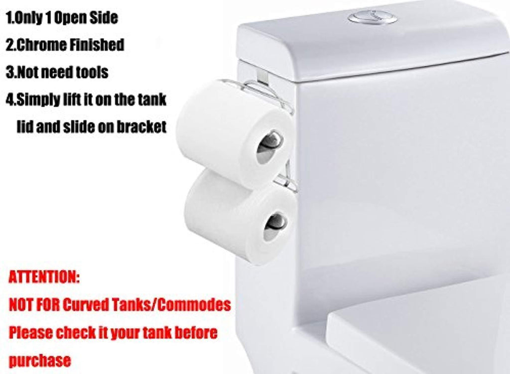 TQVAI Over The Tank 2 Roll Toilet Bath Tissue Holder,Chrome Finish