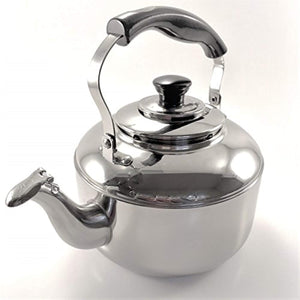 Tea Kettle Stovetop Whistling Teakettle Teapot, Stainless Steel, Thin Base, Mirror Finish, 2 liters
