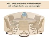 FLYMEI 94 Inch Round Patio Waterproof Table & Chair Set Cover