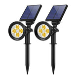 Nekteck Solar Lights Outdoor, 2-in-1 Solar Spotlights Powered 4 LED Adjustable Wall Light Landscape Lighting, Bright and Dark Sensing, Auto On/Off for Yard, Pathway, Walkway, Garden, Driveway, 2 Pack