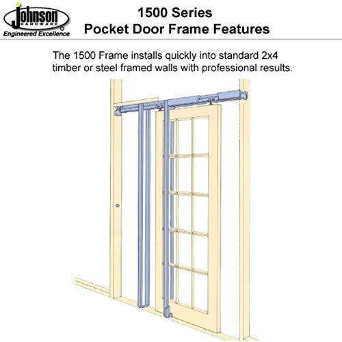 Johnson Hardware 1500 Soft Close Series Commercial Grade Pocket Door Frame for 2x4 Stud Wall (30 inch x 80 inch)