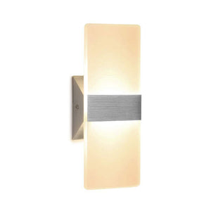 DASINKO Modern Wall Sconce 12W, Set of 2 LED Wall Lamp Warm White, Acrylic Material Wall Mounted Wall Lights