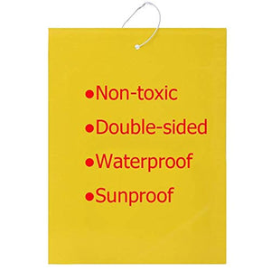 Trapro 20-Pack Dual-Sided Yellow Sticky Traps for Flying Plant Insect Like Fungus Gnats, Aphids, Whiteflies, Leafminers - (6x8 Inches, Twist Ties Included)