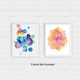 Abstract Watercolor Art Print Set of 4 (8”X10”Modern Minimalist Printing, Inspirational Phrases Quote Home Wall Art, Motivational Canvas Wall Art Poster for Office Classroom, No Frame