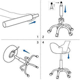 Adjustable Hydraulic Rolling Swivel Salon Stool Chair Tattoo Massage Facial Spa Stool Chair with Back Rest (PU Leather Cushion) (1PCS)