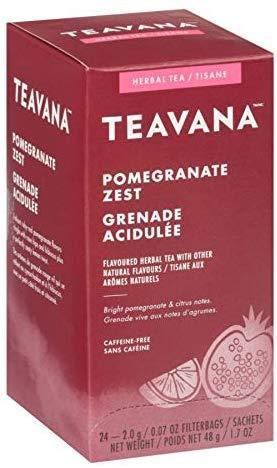 Teavana Pomegranate Zest Herbal Tea, 1.1 Oz, Box of 24 Tea Bags
