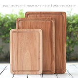 Super-Durable Mahogany Wood Cutting Board with Juice Drip Groove and Handle | 15.7 x 11 x 1.1" Thick Heavy Duty One-Piece Wooden Chopping Butcher Block Countertop - 5.5 lb