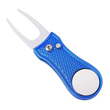 Mile High Life All Metal Foldable Golf Divot Tool with Pop-up Button & Magnetic Ball Marker (Multi-Colors/Shape)