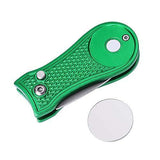 Mile High Life All Metal Foldable Golf Divot Tool with Pop-up Button & Magnetic Ball Marker (Multi-Colors/Shape)