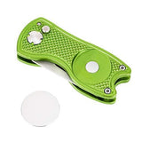 Mile High Life All Metal Foldable Golf Divot Tool with Pop-up Button & Magnetic Ball Marker (Multi-Colors/Shape)