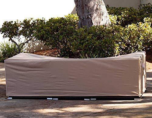 Dola Patio Furniture Covers Large Outdoor Sofa Sectional Furniture Cover Waterproof Beige Super Heavy Polyester Fabric Breathable (85" x 67" x 35")
