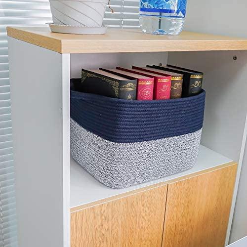 Goodpick Cube Storage Bins - Shelf Baskets for Storage Towel Book Cloth Storage Bins for Office Woven Basket for Shelves Baby Laundry Basket Toys Storage Basket Closet Storage Basket, 13''x9.8''x 9''