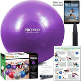 PRO MAX Exercise Ball by SmarterLife - Professional Grade Yoga Ball for Balance, Stability, Fitness, Pilates, Birthing, Therapy, Office Ball Chair, Classroom Flexible Seating