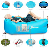 Inflatable Lounger Air Sofa Pouch Inflatable Couch Air Chair Hammock with Pillow Portable Waterproof Anti-Air Leaking for Outdoor Camping Hiking Travel Pool Beach Picnic Backyard Lakeside Christmas
