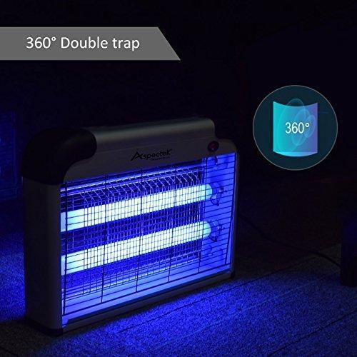 Aspectek UPGRADED 20W Electronic Bug Zapper, Insect Killer - Mosquito, Fly, Moth, Wasp, Beetle & other pests Killer for Indoor Residential & Commercial(2 Pack Replacement Bulbs Included)
