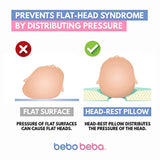 Newborn Baby Head Shaping Pillow | Memory Foam Cushion for Flat Head Syndrome Prevention | Prevent Plagiocephaly | Best Perfect for Baby Boy & Girl (Light Gray) by BEBO BEBA