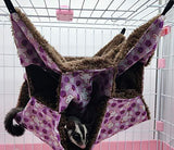 WOWOWMEOW Small Animal Cage Hanging Bunkbed Hammock Warm Fleece Bed for Sugar Glider Ferret Squirrel